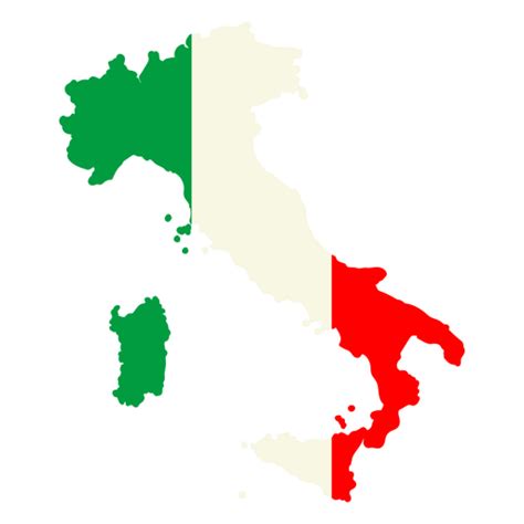 Diseño Png Y Svg De La Bandera De Italia En Su Mapa Para Camisetas