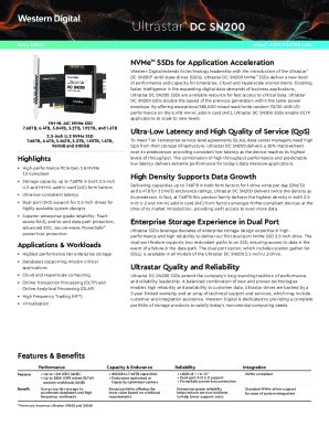 Fillable Online Data Sheet The Ultrastar DC SN200 Is A High