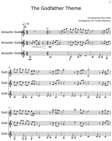 The Godfather Theme - Sheet music for Acoustic Guitar