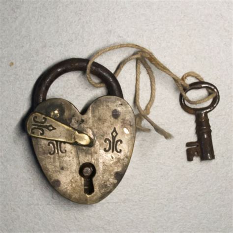 Vintage Antique Brass Heart Shaped Padlock And Key Antique Price Guide Details Page