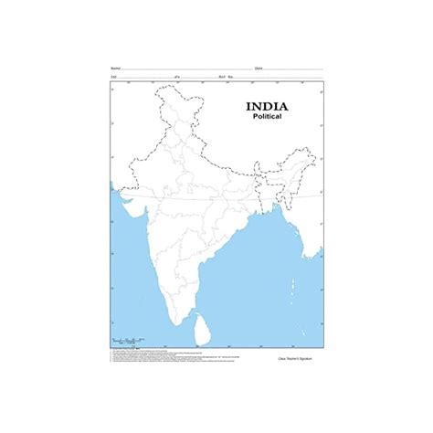 Buy India Political 100 Nos Outline Map A4 Size 100 Maps