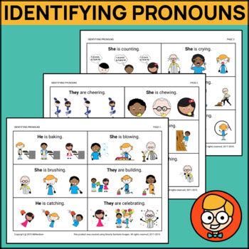 He And She Pronoun Picture Cards With Answers Visual Aid Pronouns Hot