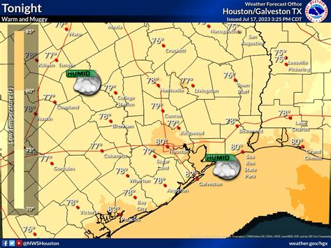 Nws Houston On Twitter Warm And Humid Conditions Will Continue