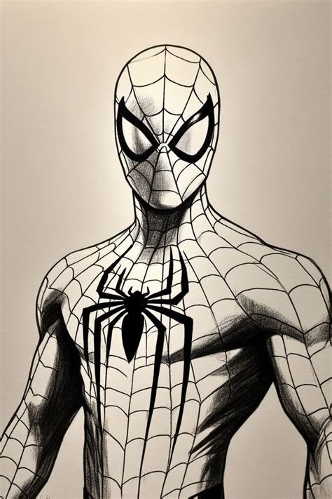 Black Spiderman Drawings In Pencil