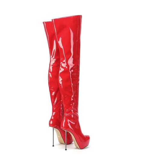 Giaro Overknee Plateau Boot Brisa Red Shiny Buy Cheap Online