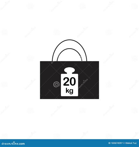 20 Kg Weights In The Bag Bag Weight Limit Stock Vector Illustration