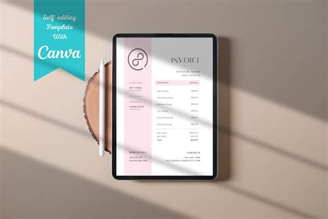 Editable Minimalist Invoice Template Small Business Modern Client ...