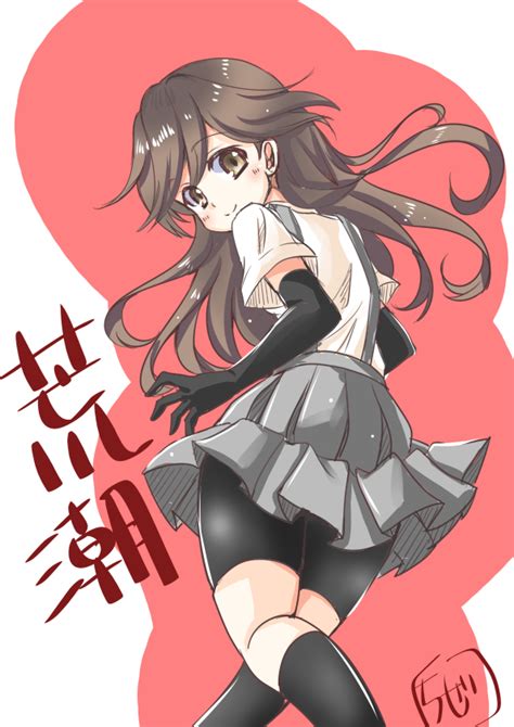 Safebooru 1girl Arashio Kantai Collection Bike Shorts Brown Eyes