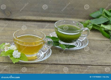 Fresh Matcha Tea in Cup on Wooden Background Stock Photo - Image of ...