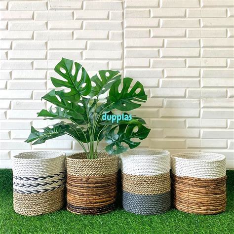 Jual Pohon Daun Monstera X12 Semi Latex Artificial Cover Seagrass