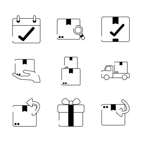 Delivery Cargo Shipping Distribution Logistic Icons Set Line Style Icon