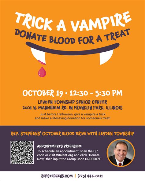 Rep. Stephens’ Trick a Vampire Blood Drive - Brad Stephens