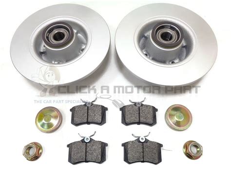 RENAULT MODUS REAR BRAKE DISCS AND PADS FITTED WHEEL BEARINGS ABS