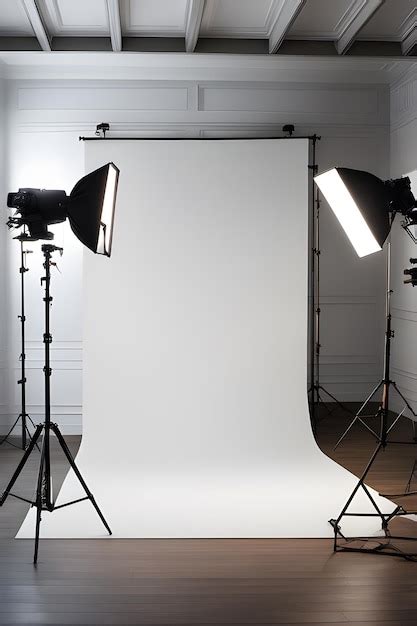 Premium Photo | Photography Studio With White Background