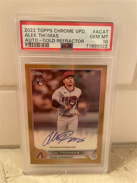 Alek Thomas Topps Chrome Update Ac At Autographs Gold Refractor