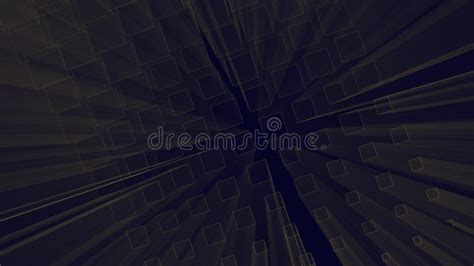 Futuristic Cubes Pattern With Motion Neon Rays Stock Footage Video Of