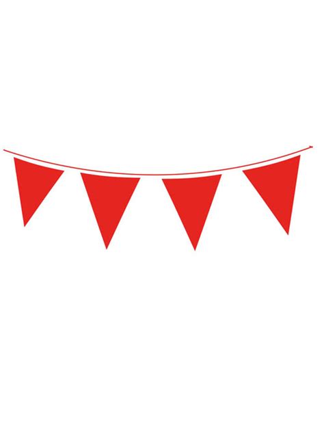 20cm X 30cm Solid Colour Waterproof Bunting Red 20 Flags 10 Metres