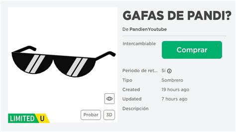 RAPIDO GAFAS FACHERAS DE PANDI CON 37 000 COPIAS LIMITED SUPER FACIL