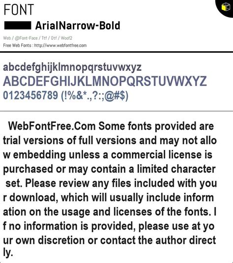 Arial Narrow Bold Fuentes Descargar - WebFontFree.Com