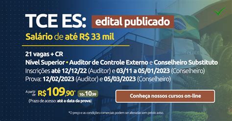 Concurso TCE ES Confira O Edital Aprova Concursos