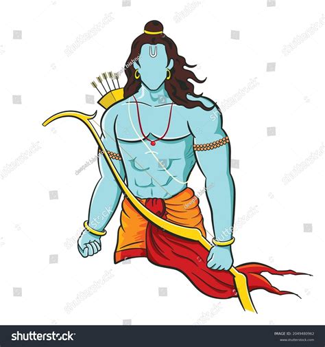 Illustration Lord Rama Bow Arrow Stock Vector (Royalty Free) 2049480962 ...