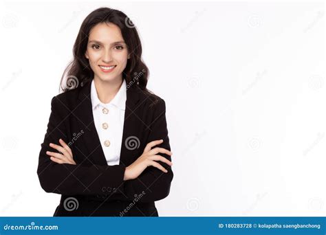 Portrait Successful Mature Businesswoman Arms Crossed Confident