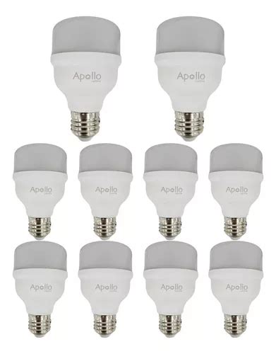 Kit Lampada Led Bulbo W Branco Frio K Bivolt Apollo Luz Branco