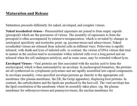 Maturation And Release Maturation Proceeds Differently For Naked