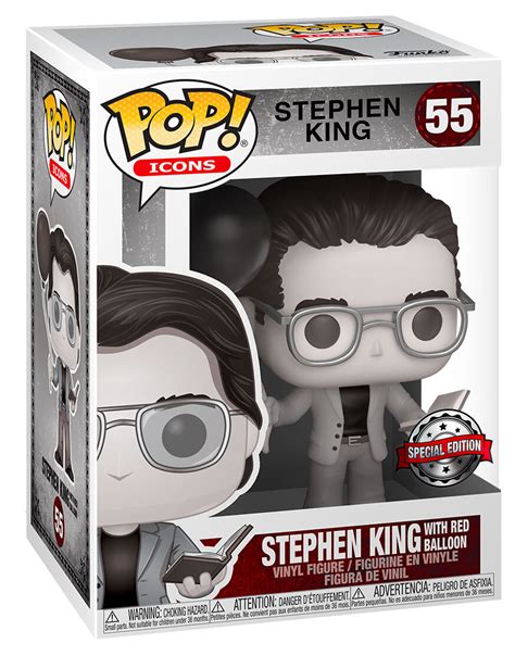 Funko Pop Icons Stephen King 55 Stephen King With Balloon Black And White New Mint Condition