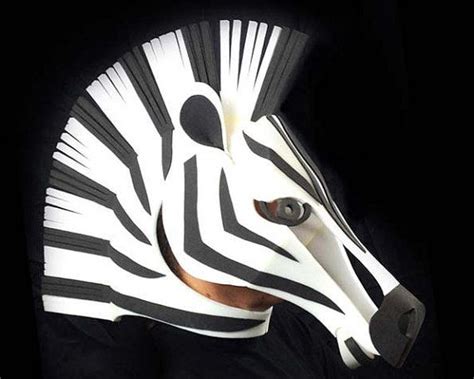 Zebra Mask Costume Head Adult Size Headdress Black And White African