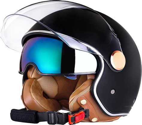 Pretoee Open Face Motorcycle Helmet Retro Classic Moped India Ubuy