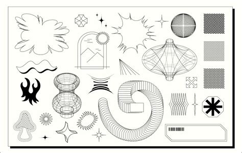 Collection Of Y2k Aesthetic Elements Royalty Free Vector