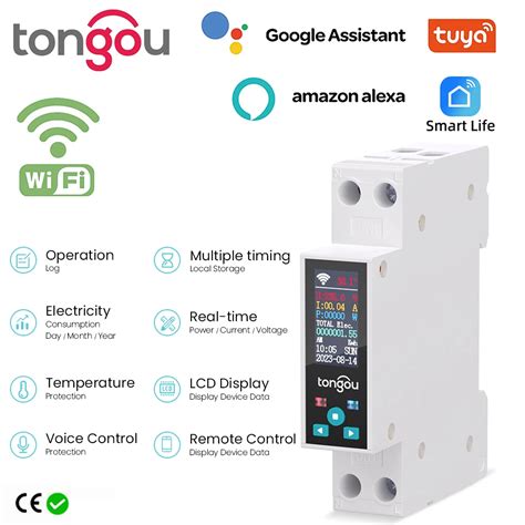 Tuya Disjoncteur Interrupteur Intelligent WiFi Compteur D Nergie LED