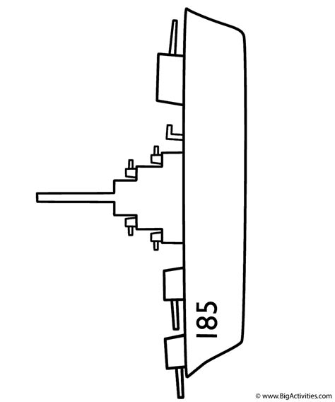 Battleship 185 - Coloring Page (Transportation)