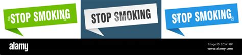 Stop Smoking Banner Stop Smoking Speech Bubble Label Set Stop Smoking