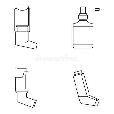 Icono Determinado Del Inhalador Estilo Del Esquema Ilustración del