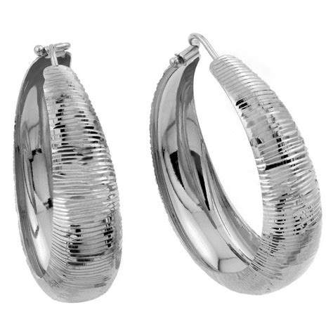 Silver 925 Gold Plated Hoop Earrings Ite00080rhd Silver Palace Inc