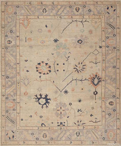 Soft Pastel Modern Turkish Oushak Design Rug 11375 Nazmiyal