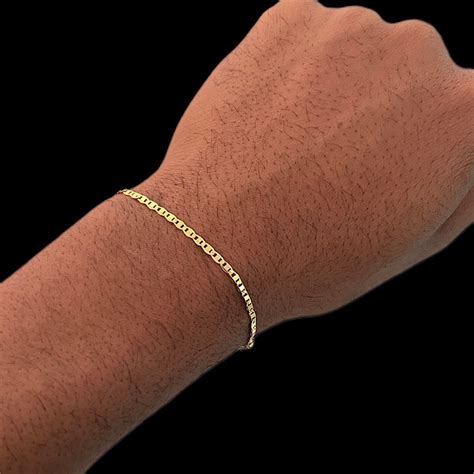 Pulseira Masculina Cm Piastrini Mm Banhado A Ouro K Shopee Brasil