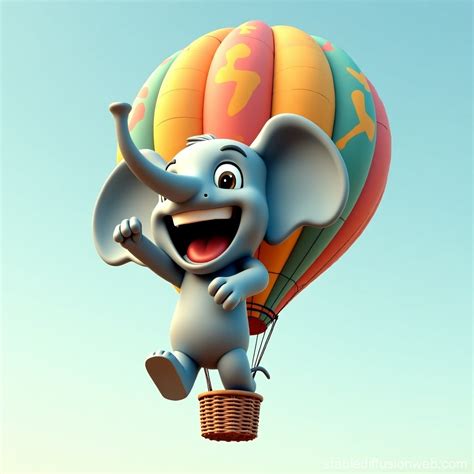 Elephant In Hot Air Balloon Stable Diffusion Online