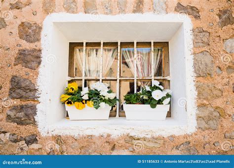 Beautiful Mediterranean Window In Deia Stock Image Image Of Spring