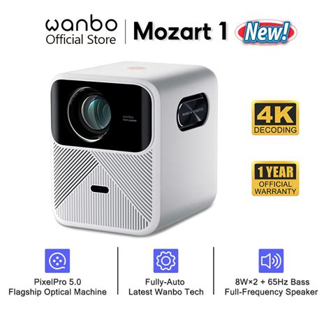 Wanbo Mozart 1 Smart Projector 1080P HD Subwoofer 900 ANSI Auto Focus