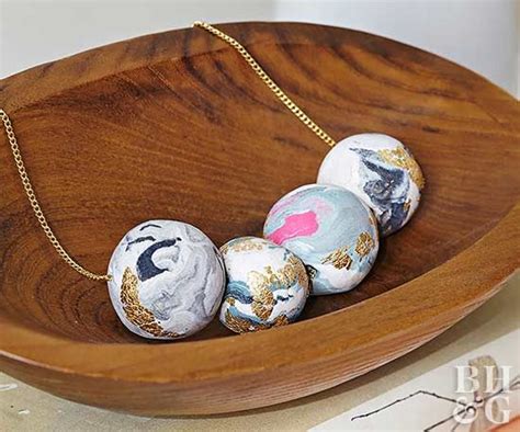 Marble Polymer Clay Necklace Diy