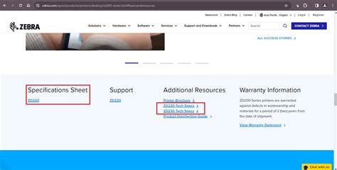 Технические характеристики принтеров ZD220 и ZD230