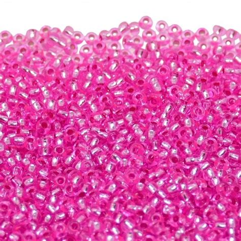 Preciosa Seed Beads Silver Lined Pink G Beads And Beading