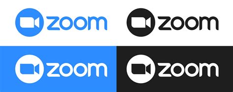 zoom meeting logo set blue camera icon set logo  media