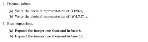 Solved 2 Decimal Values A Write The Decimal