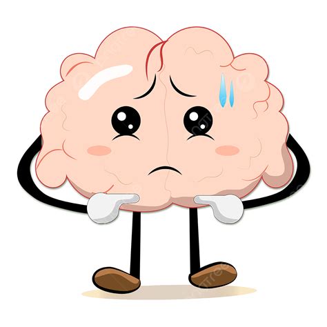 Sad Brain Vector Illustration Brain Illustration Sad Brain PNG And