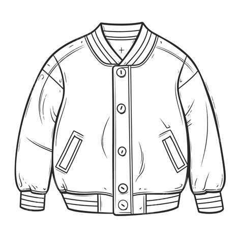 Drawing Of A Boy S Jacket Outline Sketch Vector, Wing Drawing, Jacket ...