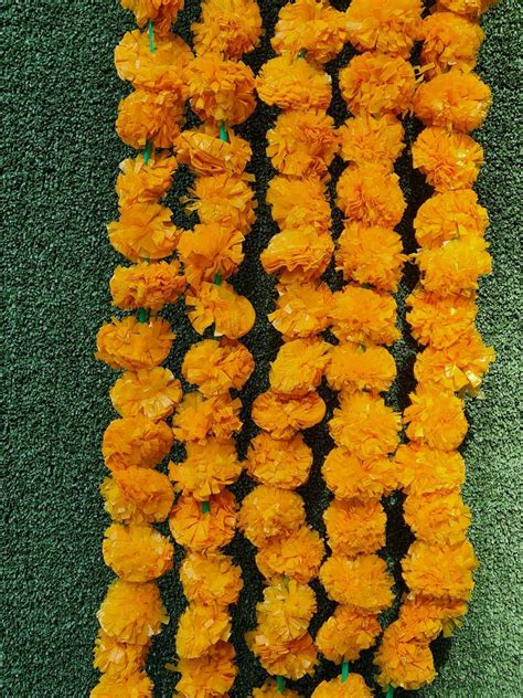 Amazon Nexxa Pack Of Artificial Dark Orange Marigold Flower